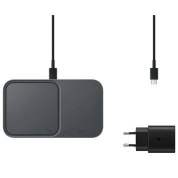 Бездротовий зарядний пристрій з блоком живлення Samsung EP-P5400 Wireless Charger Duo 15W Black (EP-P5400TBRGRU) [614594]