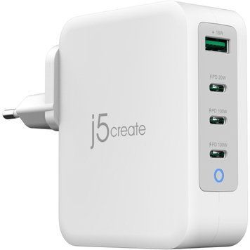 Мережевий зарядний пристрій J5create GaN USB-C 130W White (JUP43130E-EN) [618528]