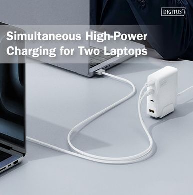 Зарядний пристрій DIGITUS GaN 3хUSB-C, 1хUSB-A, 140W (DA-10305) [114262]