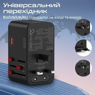 Зарядний пристрій Promate 160W Black (tripmate-gan160) [603390]