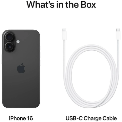 Смартфон Apple iPhone 16 128GB Black (MYE73SX/A) [202605]