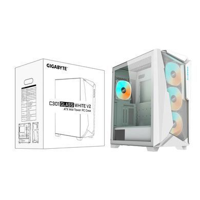 Корпус Gigabyte C301 Glass V2 White без БЖ (C301GW V2) [618418]