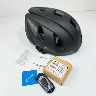 Захисний шолом Smart4u R55 (M) Black (55-59см), акустика, мікрофон, сигнали поворотів та стопів, додаток, пульт BR80 (ZHLIV-000R55-5240) [800040]