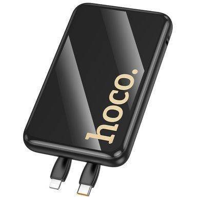 Зовнішній акумулятор HOCO Q37 Graceful 22.5W+PD20W power bank with two cables(10000mAh) Black (6942007644914) [806621]