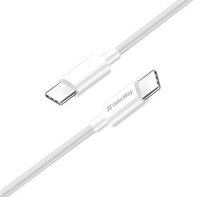 Кабель ColorWay USB Type-C - USB Type-C (M/M), PD Fast Charging 100W, 5.0 А, 1 м, White (CW-CBPDCC058-WT) [604117]