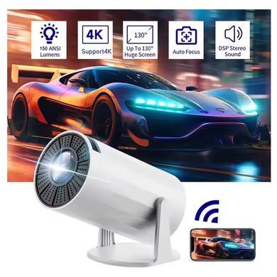 Проектор H96 MAX K6 LED LCD FullHD 150AL 16:9 H713 1G/8G Android 11.0 HDMI WiFi BT білий (H96MAX_K6) [403353]