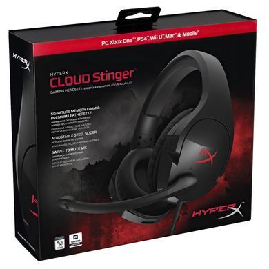 Гарнiтура ігрова HyperX Cloud Stinger, mini-jack/dual 3.5мм, 1.3м/1.7м, чорно-червоний (4P5L7AX) [17367]