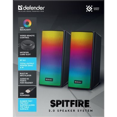 Акустична система 2.0 Defender Spitfire 6Вт, Bluetooth/USB (65047) [404792]