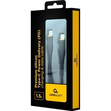 Кабель Cablexpert USB Type-C - USB Type-C (M/M), 3 A, 60 W, 1.5 м, Black (CC-USB2S-CMCM-1.5M-BK) [604283]