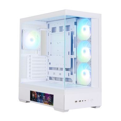 Корпус Zalman P40 DS без БЖ, 2xUSB3.0, 1x Type C, 3x120мм ARGB Reverse, 1x120мм ARGB, VGA 420мм, LCS ready, TG Side/Front Panel, Display, ATX, білий (P40DSWHITE) [111337]