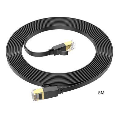 Мережевий кабель HOCO US07 General pure copper flat network cable(L=5M) Black (6931474780706) [803290]