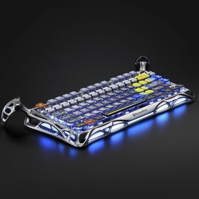 Клавіатура механічна GravaStar Mercury K1 Pro 80keys, GravaStar x Kailh Speedy Mint, BT/WL/USB, Interstellar Silver (GS_K1_PRO_S_CGRY) [113144]