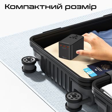 Зарядний пристрій Promate 160W Black (tripmate-gan160) [603390]