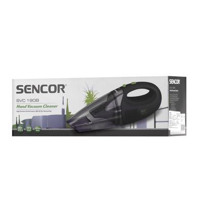 Пилосос Sencor автомобільний, 450Вт, конт пил -0.5л, автон. робота до 15хв, вага-1.5кг, чорний (SVC190B) [102322]