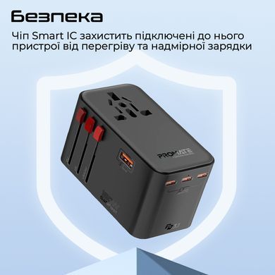 Зарядний пристрій Promate 160W Black (tripmate-gan160) [603390]