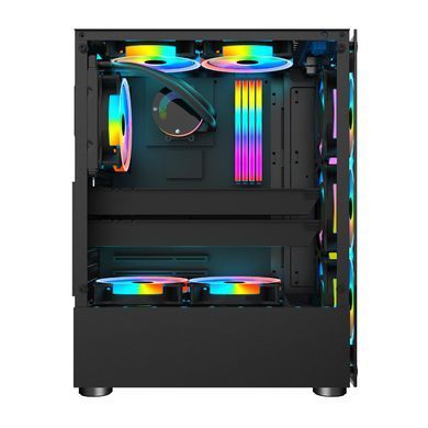 Корпус 1stPlayer Black без БЖ (V2-A-4F1) [608768]