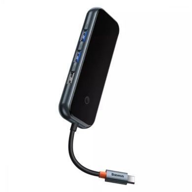 USB-хаб Baseus AcmeJoy 5-Port Type-C HUB Adapter（Type-C to USB3.0*2+USB2.0*1+Type-C PD&Data *1+RJ45*1）Dark Gray (WKJZ010113) [802737]