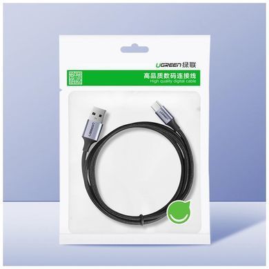 Кабель UGREEN US288 USB-A 2.0 to USB-C Cable Nickel Plating Aluminum Braid 2m (Black) (UGR-60128) [804367]