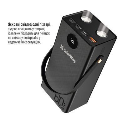 Універсальна мобільна батарея ColorWay Powerful 60000mAh Black (CW-PB600LPA5BK-PDD) [603420]