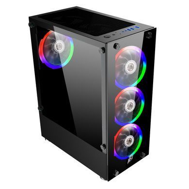 Корпус 1stPlayer Black без БЖ (V2-A-4F1) [608768]
