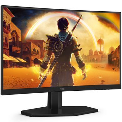 Монітор TFT 23.6" AOC, VA, 180Гц, вигнутий, 2хHDMI, DP, колонки, чорно-червоний (C24G42E) [402476]