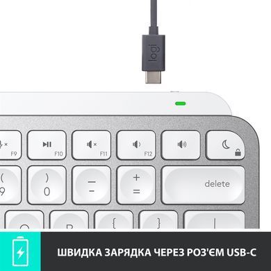 Клавіатура бездротова Logitech MX Keys Mini For Mac Minimalist Wireless Illuminated Pale Grey (920-010526) [605919]