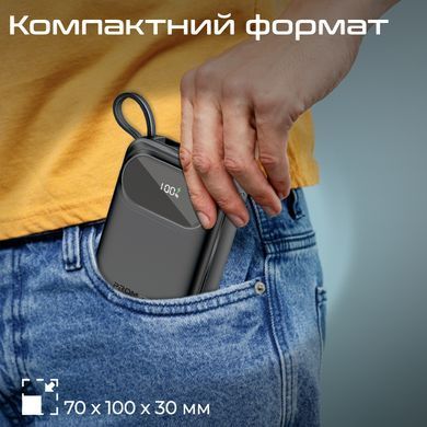 Універсальна мобільна батарея Promate PowerPod-20 20000mAh 35W Black (powerpod-20.black) [603484]