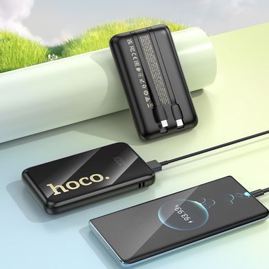 Зовнішній акумулятор HOCO Q37 Graceful 22.5W+PD20W power bank with two cables(10000mAh) Black (6942007644914) [806621]