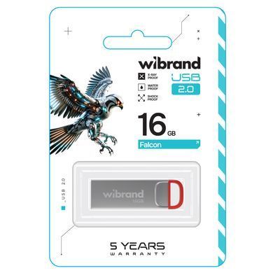 Флеш-накопичувач Wibrand USB 2.0 Falcon 16Gb Red (WI2.0/FA16U7R) [802963]