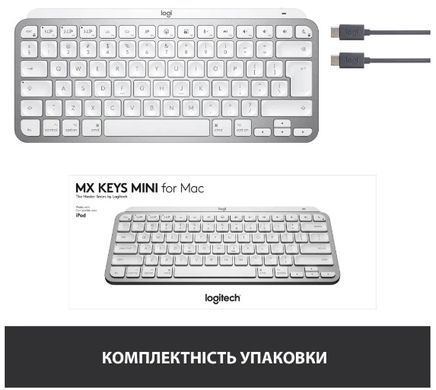 Клавіатура Logitech MX Keys Mini For Mac Wireless Illuminated Pale Grey (920-010526) [201792]