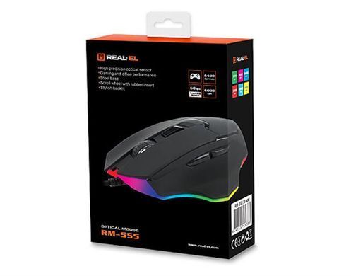 Миша REAL-EL RM-555 Black (EL123200032) [606488]