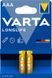 Батарейка Varta Longlife лужна AAA блістер, 2 шт (04103101412) [113350], фото 1