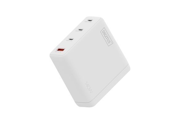 Зарядний пристрій DIGITUS GaN 3хUSB-C, 1хUSB-A, 140W (DA-10305) [114262]
