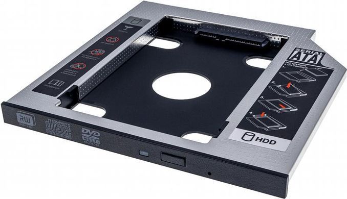 Адаптер Grand-X HDD 2.5" у відсік приводу ноутбука SATA/SATA3 Slim 9,5mm (HDC-24C) [607026]