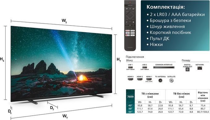 Телевiзор Philips (55PUS7609/12) [609276]