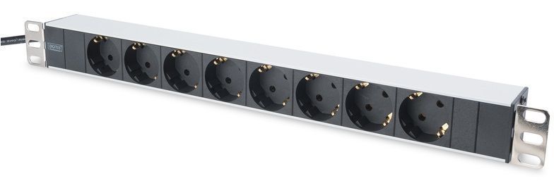 Пристрій розподілу електроживлення DIGITUS 1U, 8xSchuko, 16A, 250V, вилка Schuko (DN-95401) [108838]