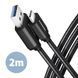 Кабель USB-C TO USB3.2 2M BLACK AXAGON (BUCM3-AM20AB) [503611], фото 1