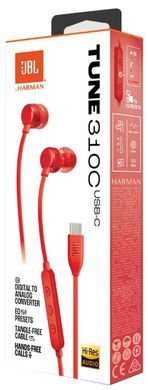 Гарнітура JBL TUNE 310C USB-C Red (JBLT310CRED) [201344]