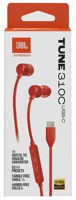 Гарнітура JBL TUNE 310C USB-C Red (JBLT310CRED) [201344]
