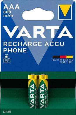 Акумулятор Varta NI-MH Phone AAA 800 мА&bull;г, 2шт (58398101402) [113423]