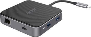 Хаб Acer USB-С > HDMI/DP/2xUSB-A3.2/USB-C/RJ45/mini-jack, 0.15м, чорний (HP.DSCAB.013) [108811]