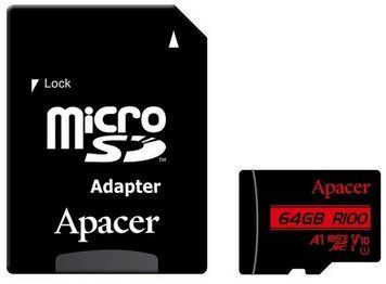 Карта пам'яті Apacer microSD 64GB C10 UHS-I R100MB/s + SD (AP64GMCSX10UB-R) [108942]