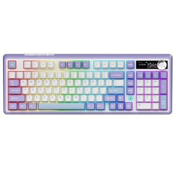 Клавіатура бездротова Ajazz AK980 Clear Sky Switch Purple (AK980-CS-PWB) [614140]