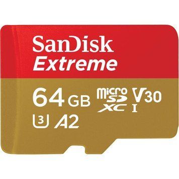 Карта пам`ятi MicroSDXC 64GB C10 UHS-I SanDisk Extreme V30 U3 R170/W80MB/s (SDSQXAH-064G-GN6AA) [620408]