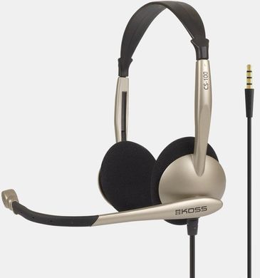 Гарнітура комп'ютерна стерео On-ear Koss CS100i 3.5 mini-jack, Uni Mic, 2.4м, Бежевий (197138.101) [107338]