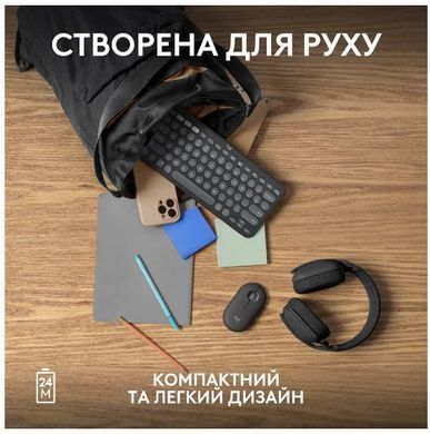 Миша Logitech Pebble Mouse 2 M350s Tonal Graphite (910-007015) (L910-007015) [200814]