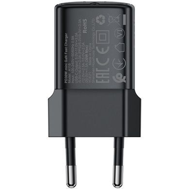 Зарядний пристрій 1xUSB-C 30W Gan A118 Fast Charger black Acefast (6974316284994) [404509]