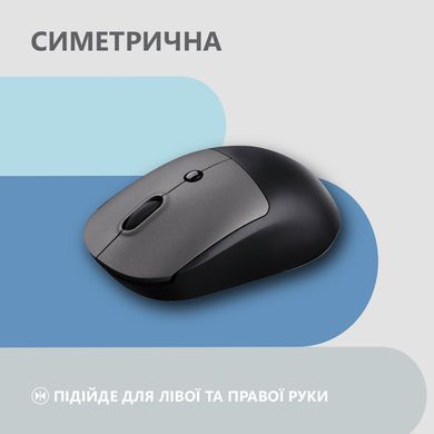 Миша 2E MF218 Silent, WL/BT, чорно-сірий (2E-MF218WBG) [104008]