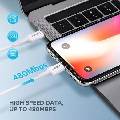 Кабель USB 2.0 Type-C M-Lightning M, 1 м, 3A, Nickel Plating ABS Shell Білий, US171 UGREEN (10493) [404203]