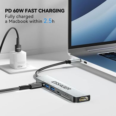 USB-хаб Essager QingHong 7 in 1 USB-C Hub (EHB07-QH0G-Z) [621636]